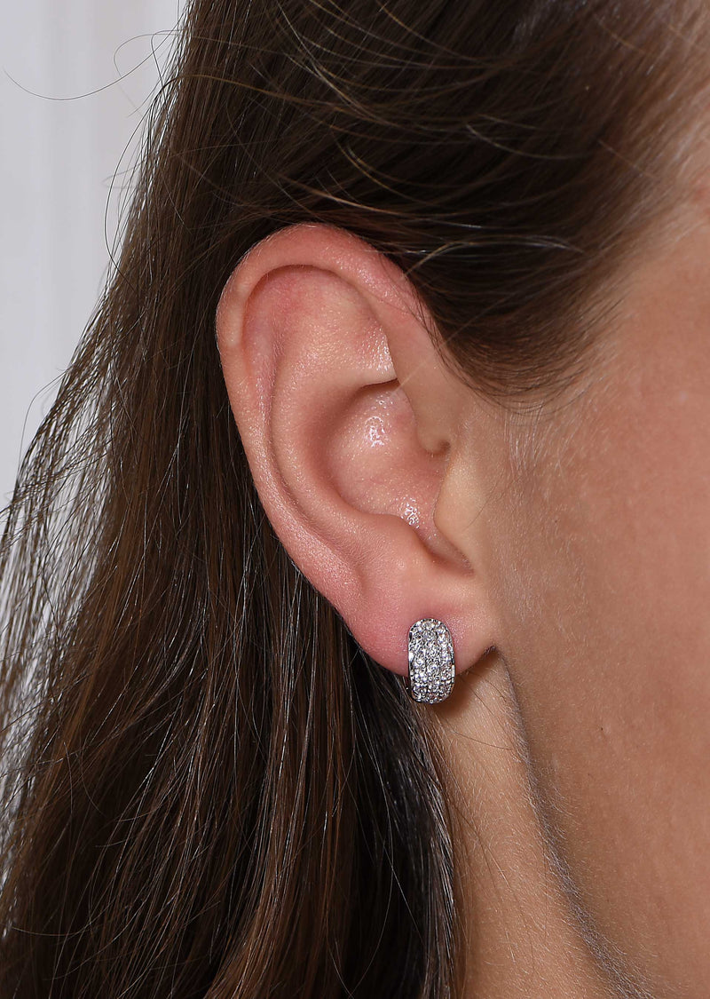 Small Huggy Diamond Gold Earrings