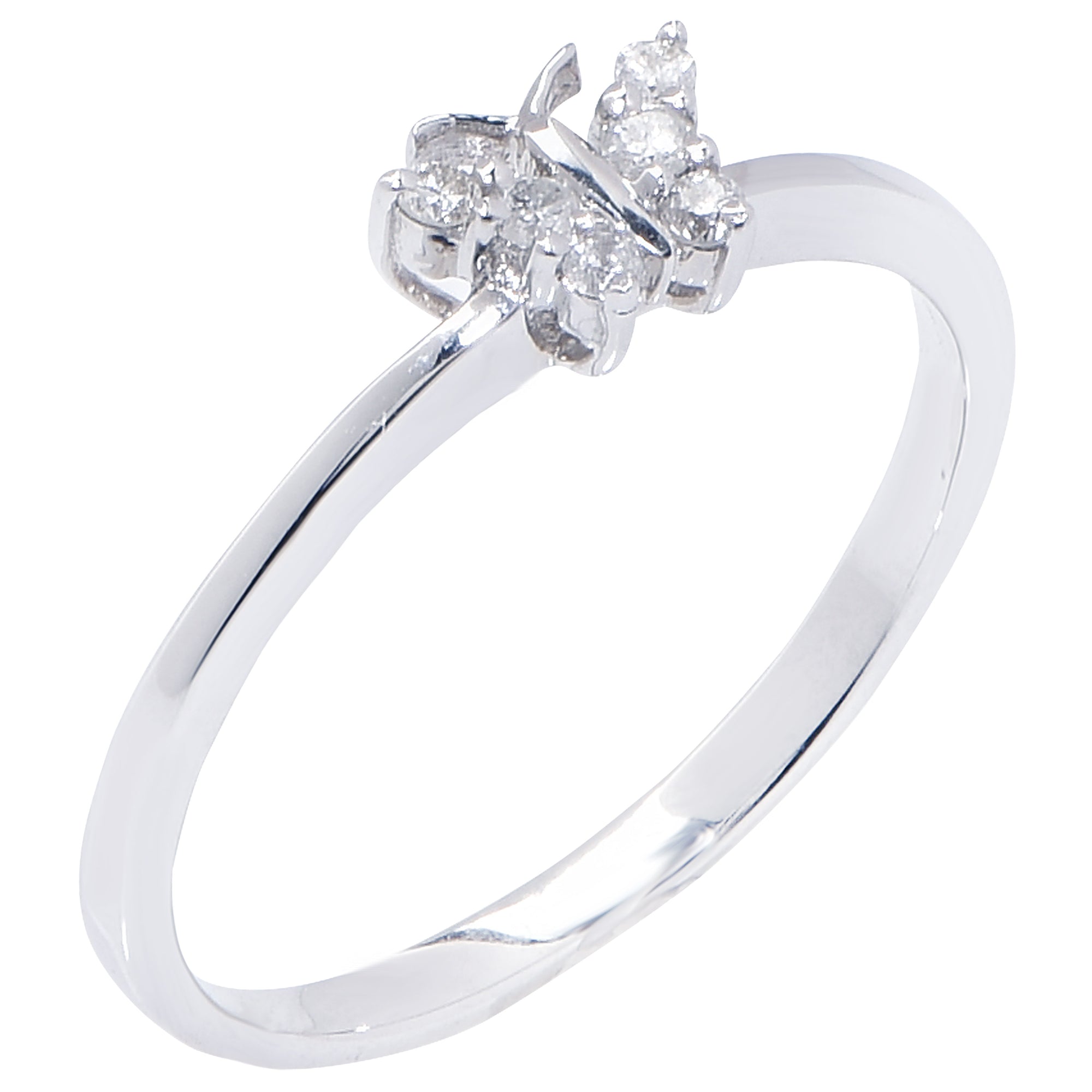 Kobelli 1/3 Carat ct.tw Petite Low Setting Diamond Ring in 14k White Gold,  4 | Amazon.com