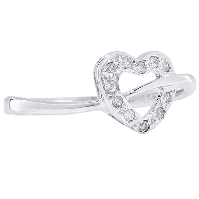 Petite Heart Diamond White Gold Ring