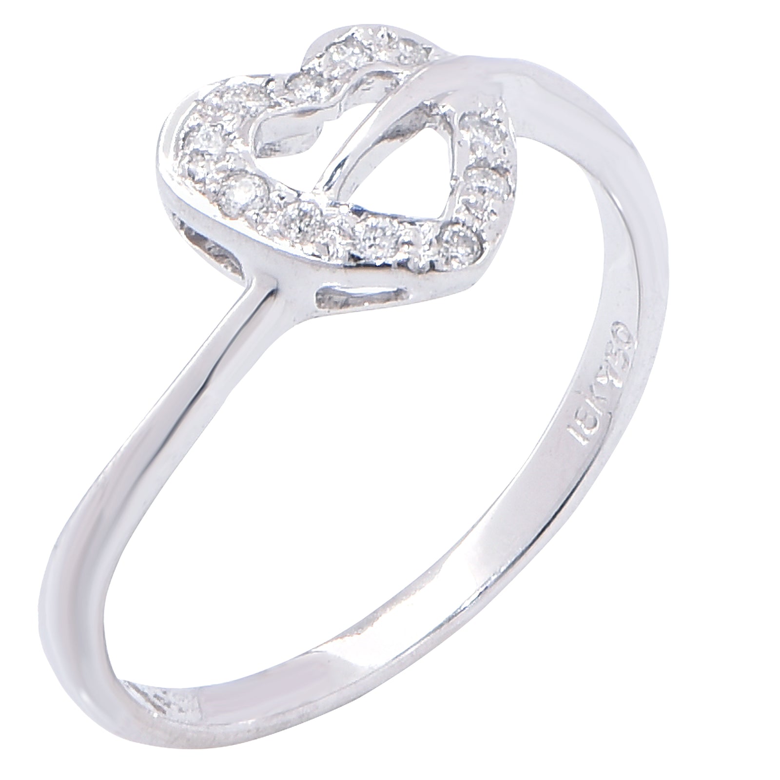 Petite Heart Diamond White Gold Ring