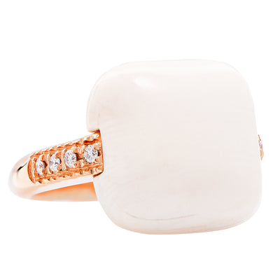 Natural Bone Diamond Rose Gold Ring