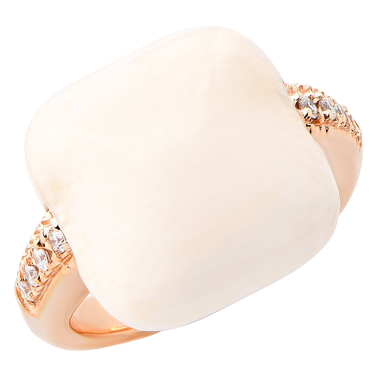 Natural Bone Diamond Rose Gold Ring