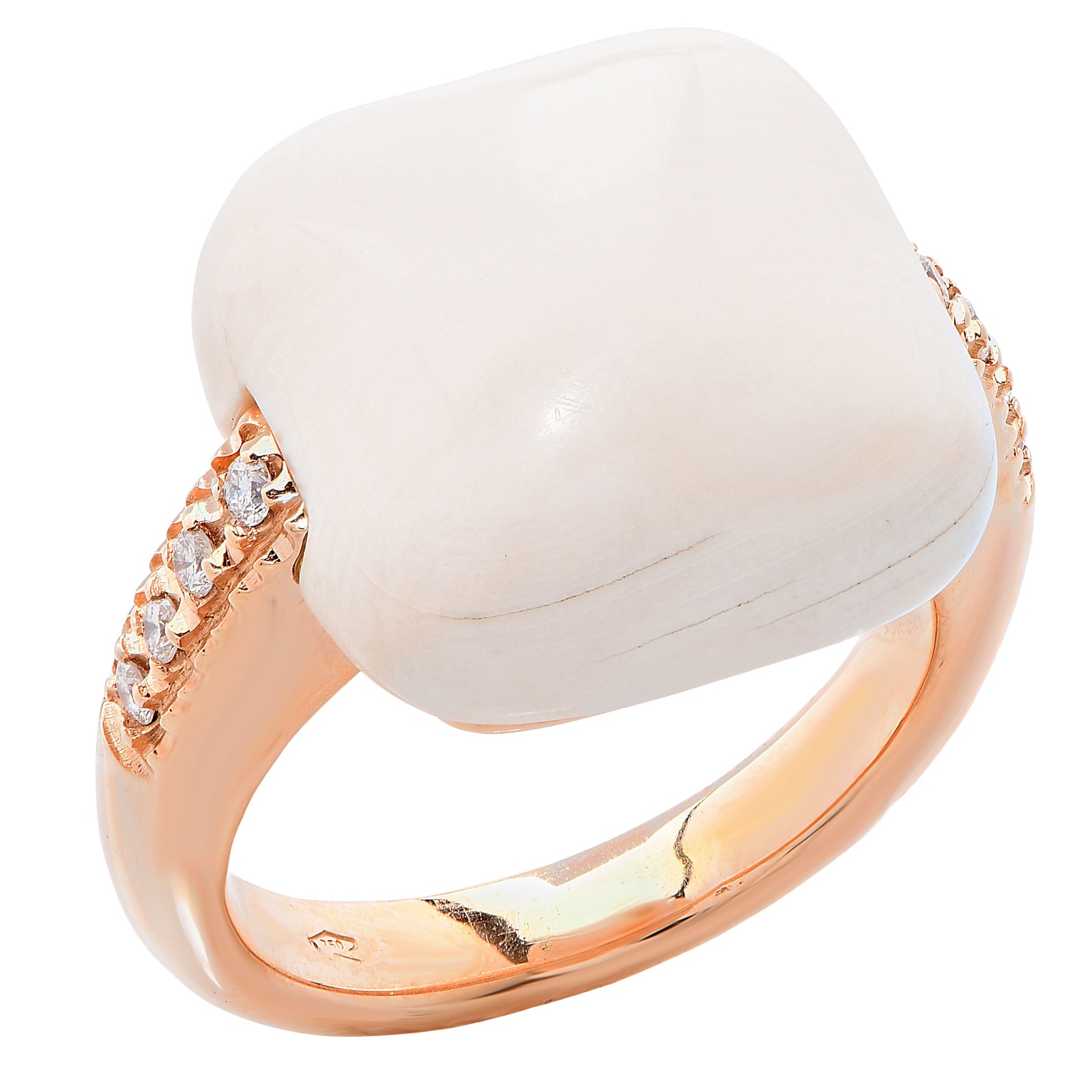 Natural Bone Diamond Rose Gold Ring