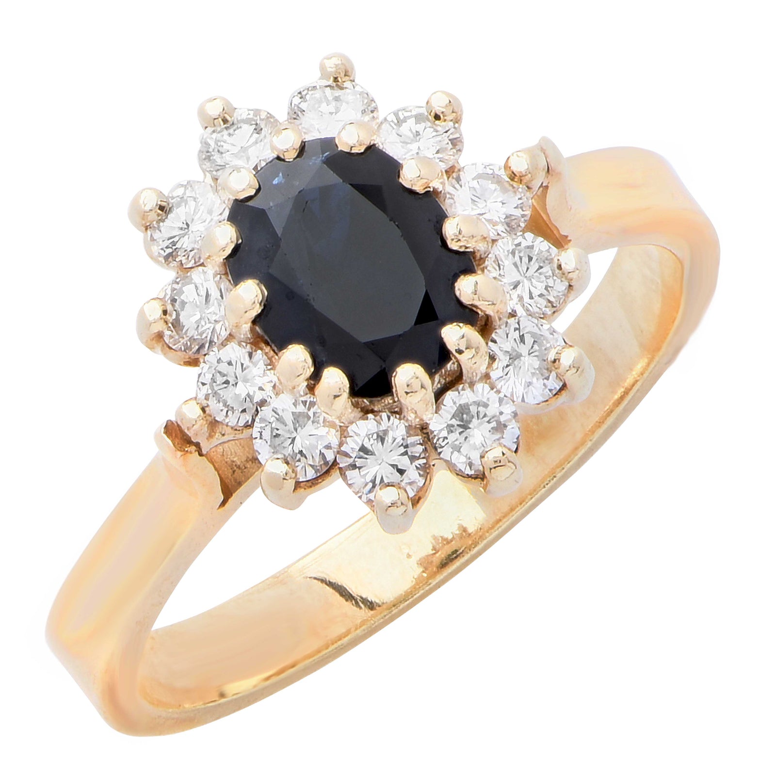 Natural Sapphire Diamond Gold Ring