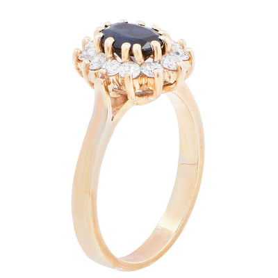 Natural Sapphire Diamond Gold Ring