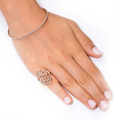 Rose Design Diamond Rose Gold Ring