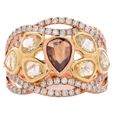 3.08 Carat Fancy Colored Diamond rose gold Ring