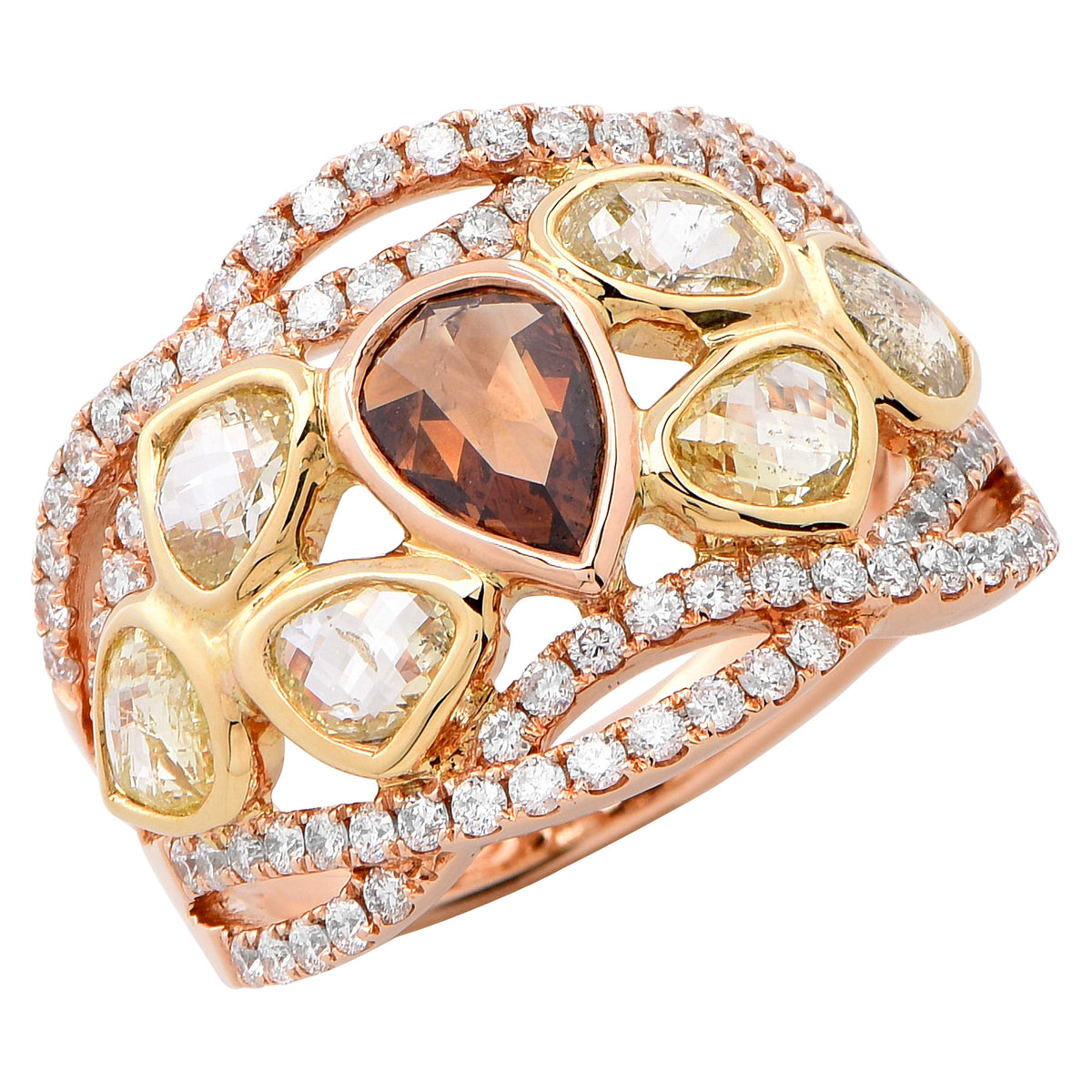 3.08 Carat Fancy Colored Diamond rose gold Ring