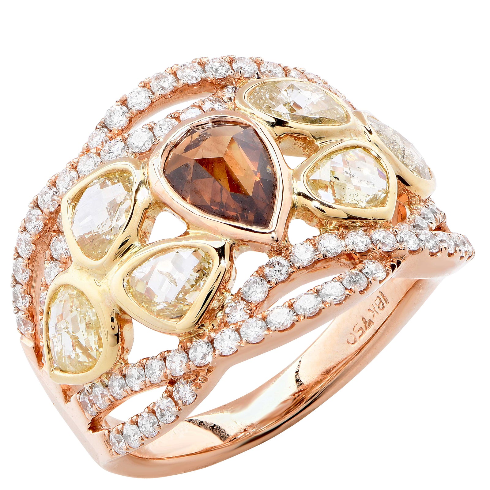 3.08 Carat Fancy Colored Diamond rose gold Ring