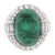 Art Deco 14.75 Carat Sugarloaf Cabochon Cut Colombian Emerald Diamond Ring