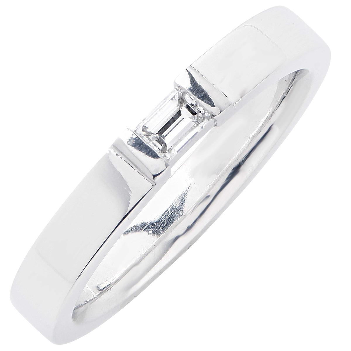 Emerald Cut Diamond Platinum Wedding Band Ring