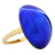 Carvin French Blue Enamel Bombe 18 Karat Yellow Gold Ring