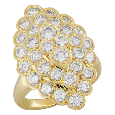 Van Cleef & Arpels Navette Shape Diamond Cocktail Ring in 18 Karat YG