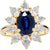 Asprey Sapphire and Diamond 18 Karat Yellow Gold Ring