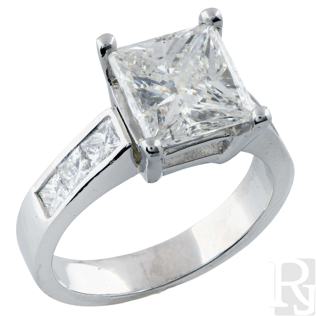 3 Carat Princess Cut Diamond H/I1 Platinum Engagement Ring
