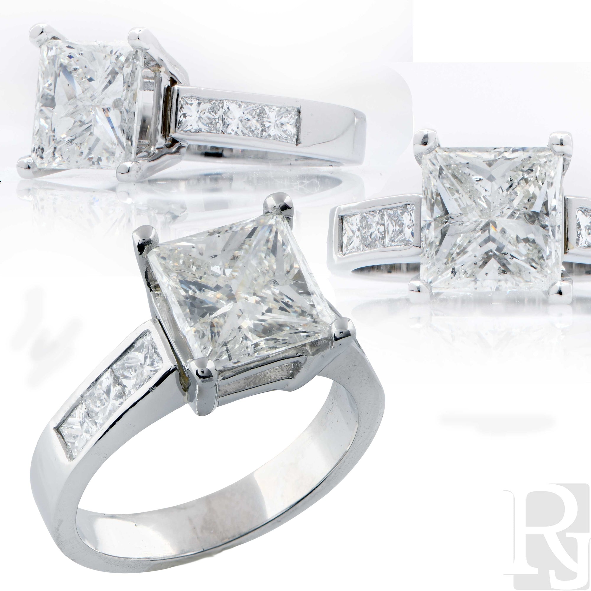 Platinum Solitaire & Shoulders Claw Set 1ct Diamond Engagement Ring