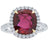 4 Carat AGL Graded  Ruby and Diamond Platinum Ring
