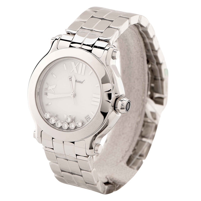New Chopard Ladies Stainless Steel Happy Sport Quartz Wristwatch