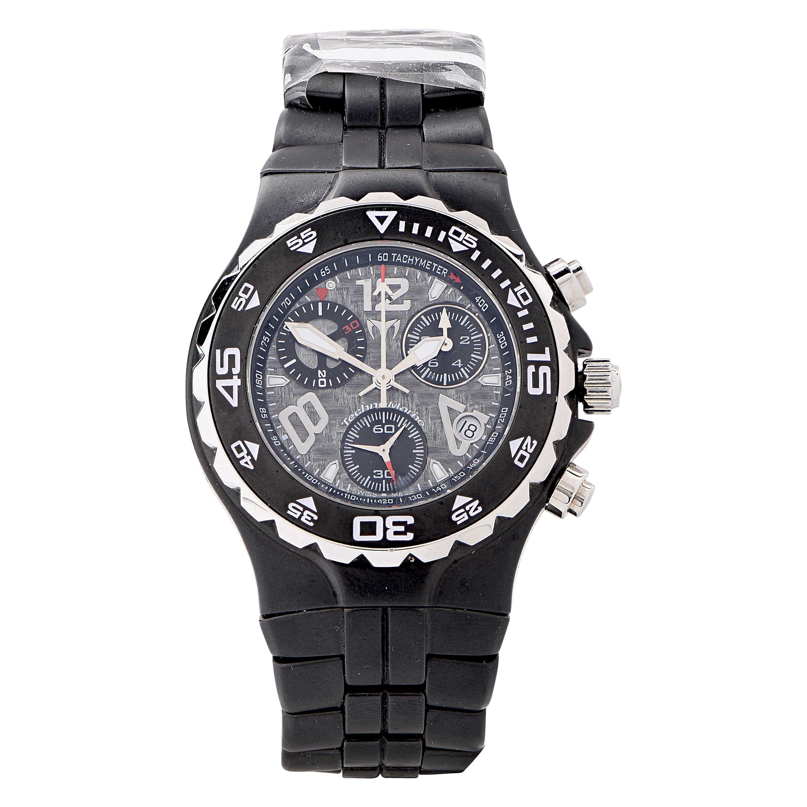 Technomarine TMY Ceramic Black Bezel Sand Blasted Dial Stainless Steel Watch