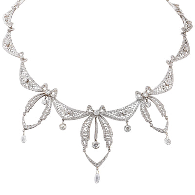 5.8 Carat Belle Époque Diamond Platinum Necklace