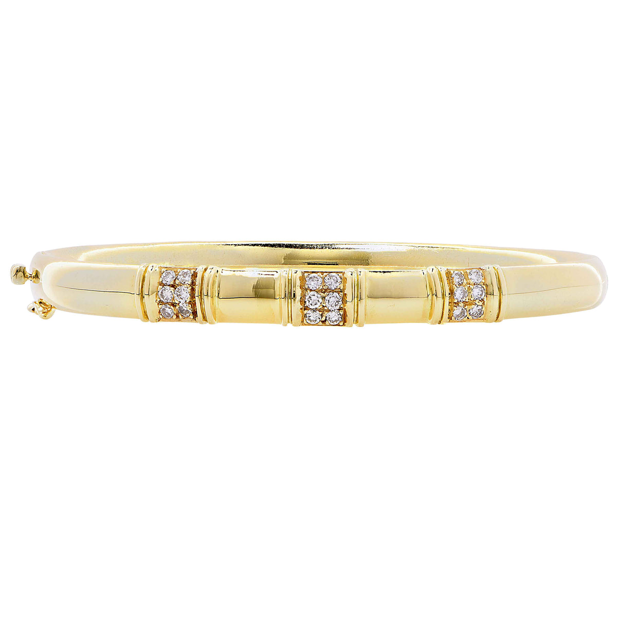Ladies .55 Carat Diamond Yellow Gold Bangle Bracelet