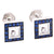 Chopard Happy Diamonds Sapphire and Diamond Square  White Gold Earrings