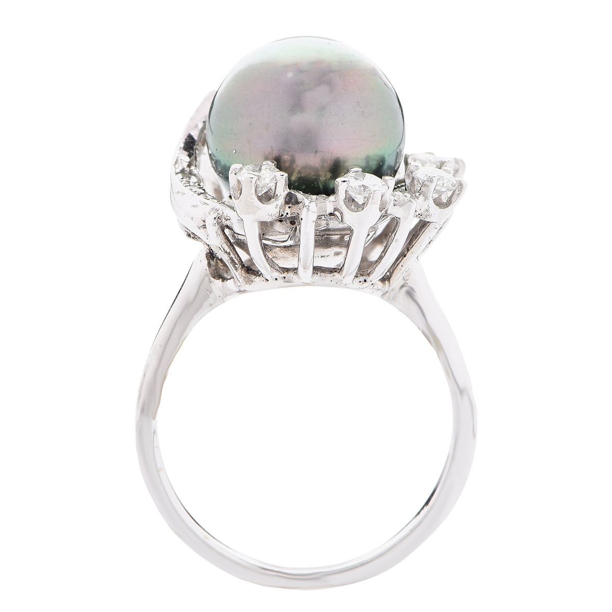 Tahitian Pearl Diamond White Gold Ring