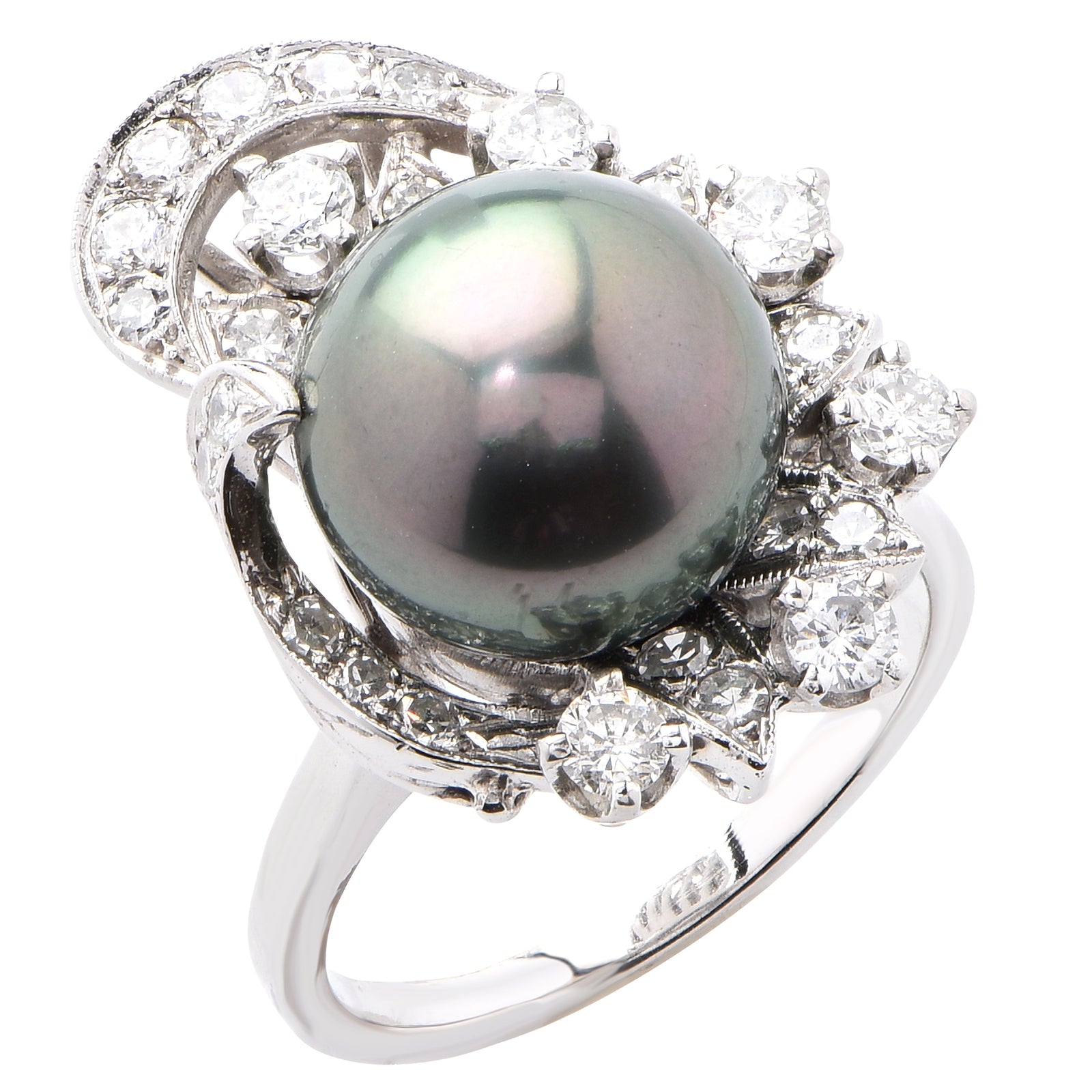 Tahitian Pearl Diamond White Gold Ring