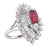 Red Spinel and Diamond Gold Ring
