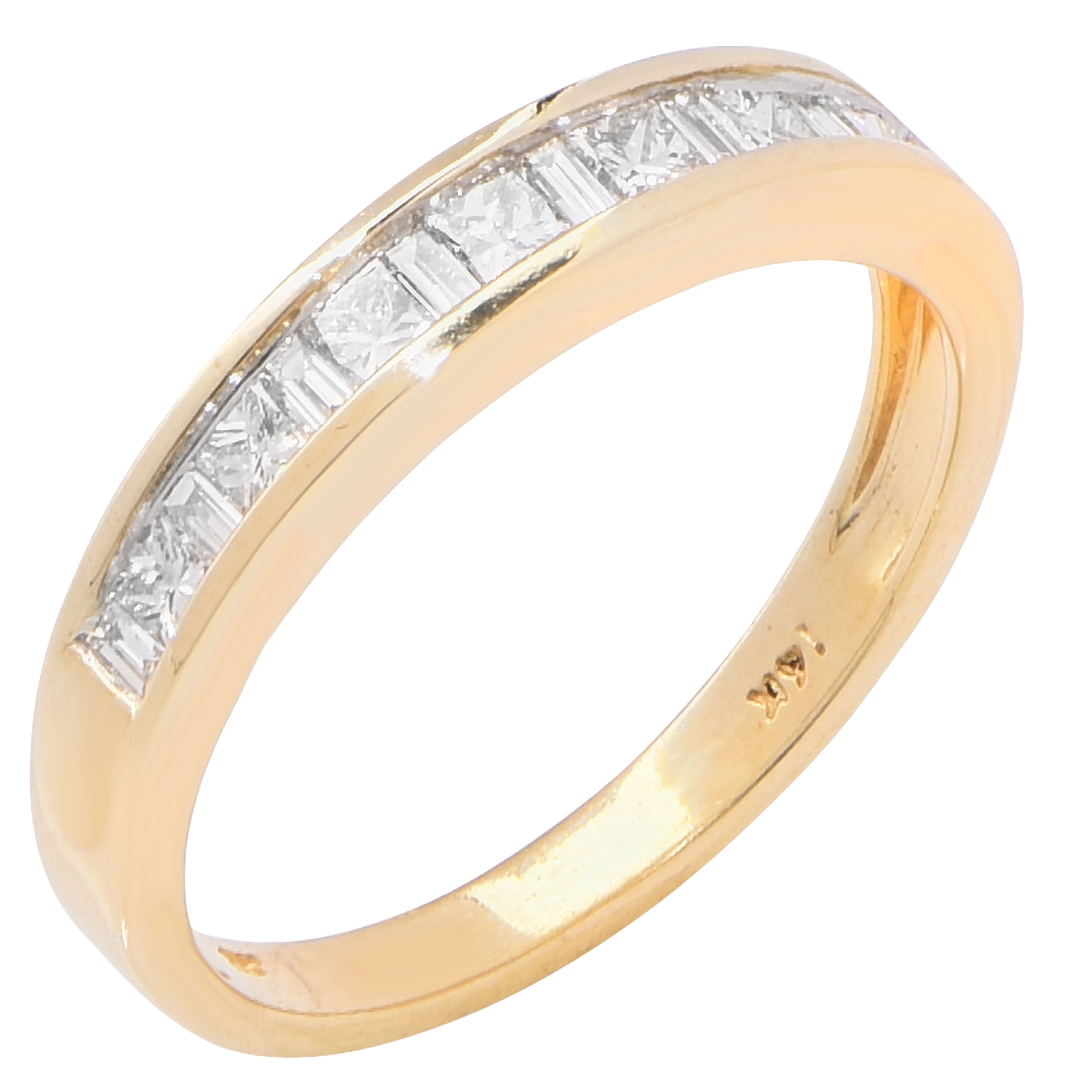 .55 Carat Channel Set Diamond Yellow Gold Band Ring