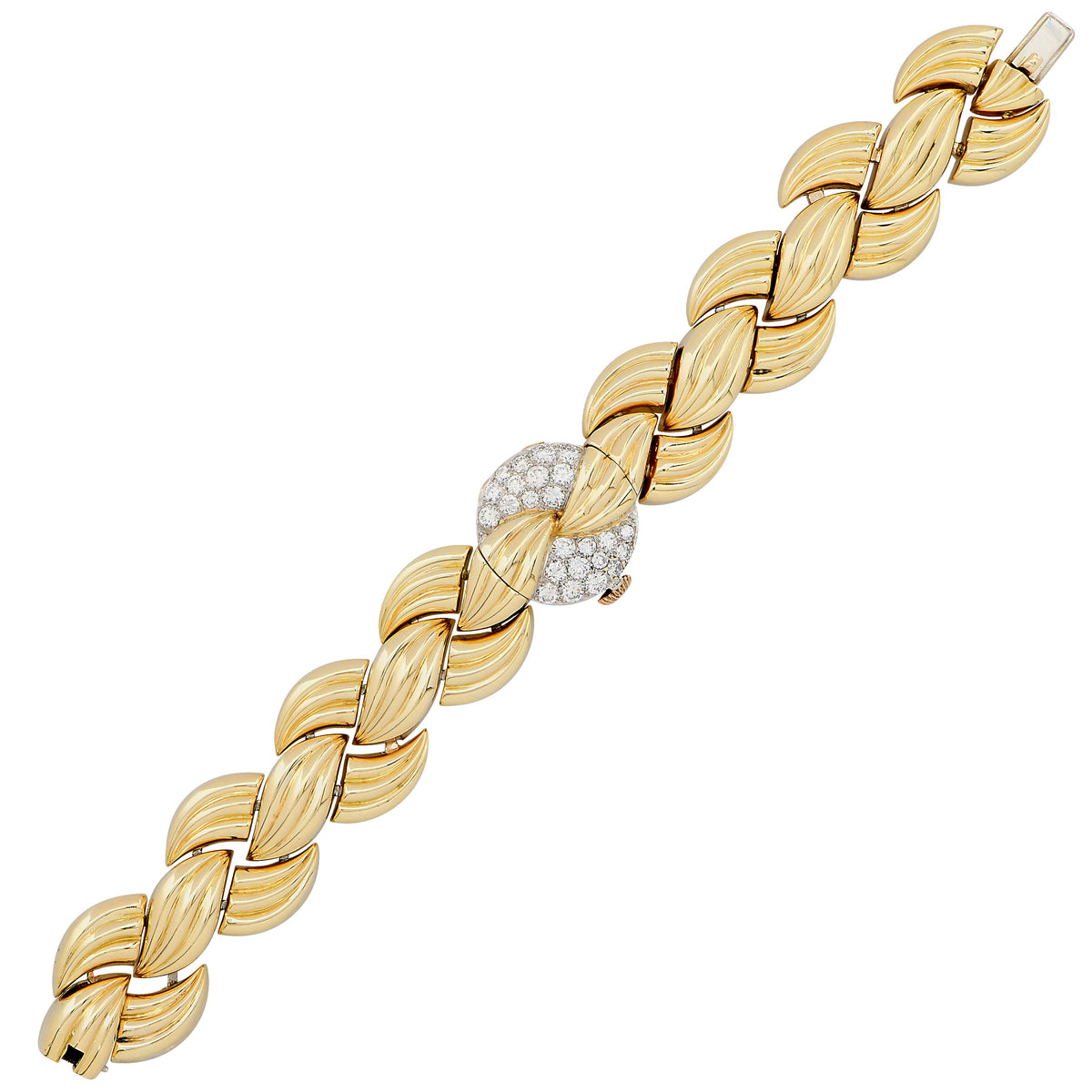 Van Cleef & Arpels Gold and Diamond Concealed Dial Bracelet Wristwatch